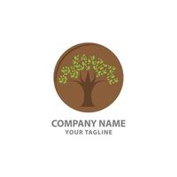 Tree Logo abstract design vector template Negative space style. Eco Green Organic Oak Plant Logotype concept icon.