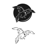 Bird vector logo abstract graphic out line and modern with leaf. Vector isolated set of flying birds with spread fluttering wings.