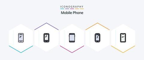 paquete de iconos de 25 líneas completas para teléfonos móviles que incluye . Huawei vector