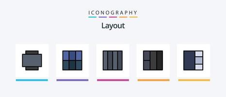 Layout Line Filled 5 Icon Pack Including .. Creative Icons Design vector