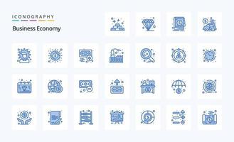 25 Economy Blue icon pack vector