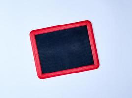 empty chalk board in red frame photo