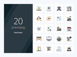 20 Real Estate Flat Color icon for presentation vector