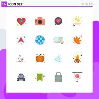 conjunto de 16 iconos de interfaz de usuario modernos signos de símbolos para monedas de chat de flecha hacia arriba paquete editable de ingresos de elementos de diseño de vectores creativos