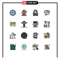 Set of 16 Modern UI Icons Symbols Signs for night islam director gulf avatar Editable Creative Vector Design Elements