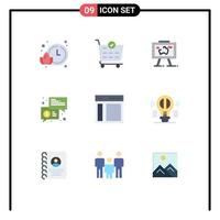 Set of 9 Modern UI Icons Symbols Signs for interface communication hang messages chat Editable Vector Design Elements