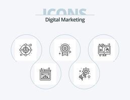 paquete de iconos de línea de marketing digital 5 diseño de iconos. filtrar. por. teclado. pagar. promover vector