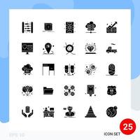 25 Thematic Vector Solid Glyphs and Editable Symbols of trend server connection problem network server ground Editable Vector Design Elements