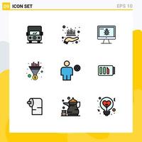 9 Creative Icons Modern Signs and Symbols of avatar sales wealth funnel security Editable Vector Design Elements