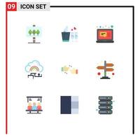 Stock Vector Icon Pack of 9 Line Signs and Symbols for done data computer connect cloud Editable Vector Design Elements