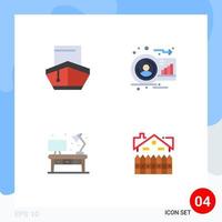 4 User Interface Flat Icon Pack of modern Signs and Symbols of cargo person transportation avatar living Editable Vector Design Elements