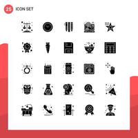 Solid Glyph Pack of 25 Universal Symbols of american seo essential tools optimization internet Editable Vector Design Elements