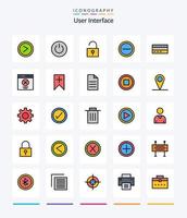 interfaz de usuario creativa paquete de iconos rellenos de 25 líneas, como crédito. negocio. usuario. usuario. interfaz vector