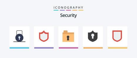 paquete de iconos de 5 planos de seguridad que incluye . blindaje. ojo de cerradura. seguridad. blindaje. diseño de iconos creativos vector