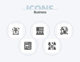 Business Line Icon Pack 5 Icon Design. document. business. money. sign. performance vector