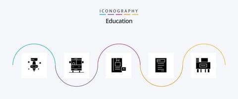 Education Glyph 5 Icon Pack Including . education. book. knowledge vector