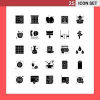 Pictogram Set of 25 Simple Solid Glyphs of process split testing breakfast method testing Editable Vector Design Elements