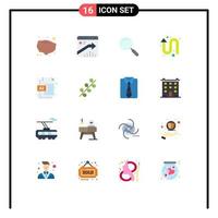 16 iconos creativos signos y símbolos modernos del documento dejado arriba flecha arriba general paquete editable de elementos de diseño de vectores creativos