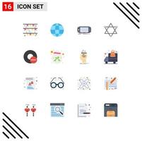 Modern Set of 16 Flat Colors and symbols such as devices space console science psp Editable Pack of Creative Vector Design Elements