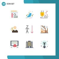 9 iconos creativos signos y símbolos modernos de dinero empleado naturaleza costos cliente elementos de diseño vectorial editables vector