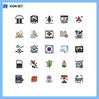 Stock Vector Icon Pack of 25 Line Signs and Symbols for arrow video computer page giving Editable Vector Design Elements