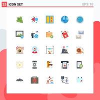 User Interface Pack of 25 Basic Flat Colors of network connection house communication internet Editable Vector Design Elements