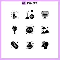 Group of 9 Modern Solid Glyphs Set for ecommerce building ecommerce construction online Editable Vector Design Elements