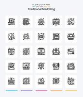 paquete de iconos de 25 esquemas de marketing tradicional creativo, como al aire libre. publicidad. registro. anuncio. por ciento vector
