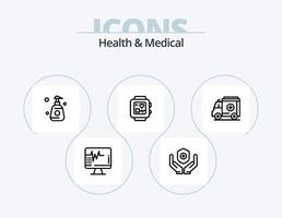 paquete de iconos de línea médica y de salud 5 diseño de iconos. . cuidado de la salud. rociar. médico. limón vector