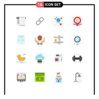 User Interface Pack of 16 Basic Flat Colors of shirt estate honeymoon property location Editable Pack of Creative Vector Design Elements