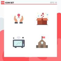 Modern Set of 4 Flat Icons and symbols such as care iot woman heart oven Editable Vector Design Elements