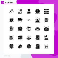 Pictogram Set of 25 Simple Solid Glyphs of cabinet navigation book direction gps Editable Vector Design Elements