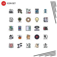 25 User Interface Filled line Flat Color Pack of modern Signs and Symbols of data bluetooth house tube laboratory Editable Vector Design Elements