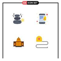 Modern Set of 4 Flat Icons and symbols such as natural america square notification house Editable Vector Design Elements