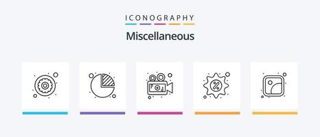 Miscellaneous Line 5 Icon Pack Including player. about. warning. error. Creative Icons Design vector