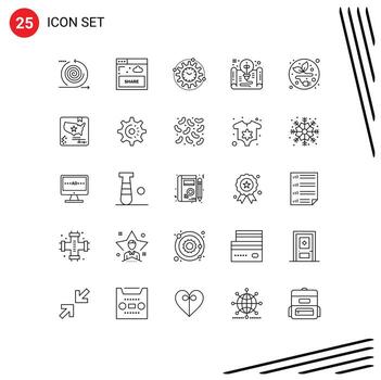 25 Universal Lines Set for Web and Mobile Applications form document website creative productivity Editable Vector Design Elements