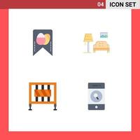 Pack of 4 creative Flat Icons of tag gate lump gallery people Editable Vector Design Elements