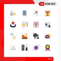 Set of 16 Modern UI Icons Symbols Signs for call christmas sent box direction Editable Pack of Creative Vector Design Elements