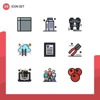 9 Creative Icons Modern Signs and Symbols of stairs cloud hosting meal cloud computing explore Editable Vector Design Elements