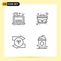 Universal Icon Symbols Group of 4 Modern Filledline Flat Colors of password right bag office bag cola Editable Vector Design Elements