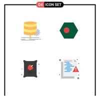 4 Creative Icons Modern Signs and Symbols of algorithm flag diagram bangla food Editable Vector Design Elements