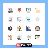 paquete de iconos de vectores de stock de 16 signos y símbolos de línea para datos clave de inicio de sesión gesto de zoom paquete editable de elementos creativos de diseño de vectores