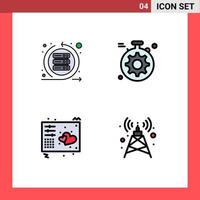 4 User Interface Filledline Flat Color Pack of modern Signs and Symbols of agile controller sprint gear midi Editable Vector Design Elements