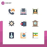 9 Creative Icons Modern Signs and Symbols of preferences optimization statistic gear id Editable Vector Design Elements