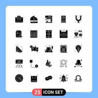 User Interface Pack of 25 Basic Solid Glyphs of pipes mobile machine ipad device Editable Vector Design Elements