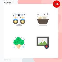 User Interface Pack of 4 Basic Flat Icons of budget broccoli funding food healthy Editable Vector Design Elements