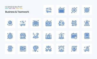 25 Business And Teamwork Blue icon pack vector