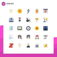 Modern Set of 25 Flat Colors Pictograph of creative ui flash interface temperature Editable Vector Design Elements