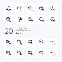 20 Search Line icon Pack like zoom in search clock research vector