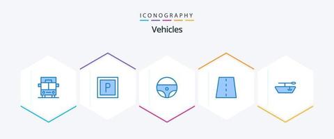 Vehicles 25 Blue icon pack including . driveway. . road vector